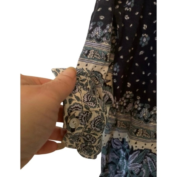 Lucky Brand Women's Blouse Small Petite NWT Blue Floral - Picture 3 of 3